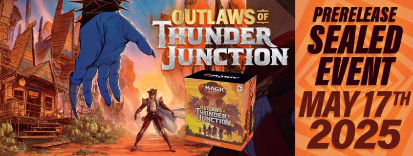 MtG Outlaws of Thunder Junction Prerelease Sealed Event feature card